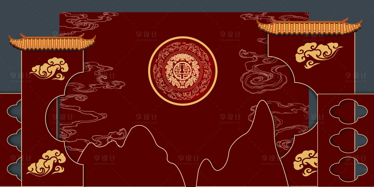 源文件下載【享設計】搜索編號：98860010896203041【中國風婚禮簡易美陳】