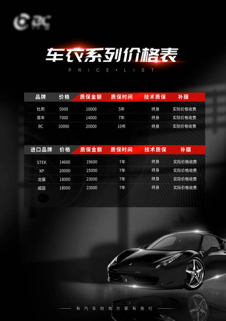 源文件下載【汽車行業價目表】編號：33680010972458082