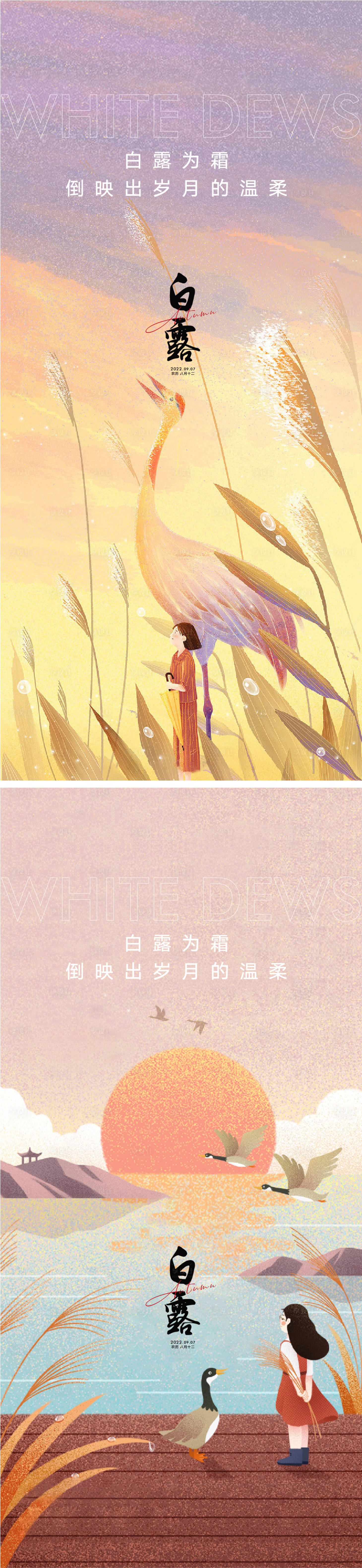 源文件下载【享设计】搜索编号：78050011384389507【白露海报】