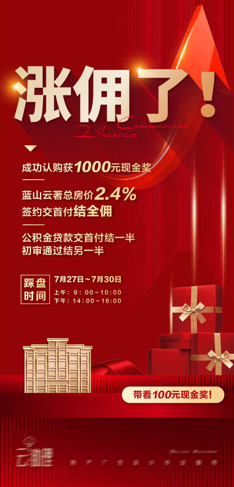 源文件下载【地产涨佣金热销海报】编号：68640011353021507