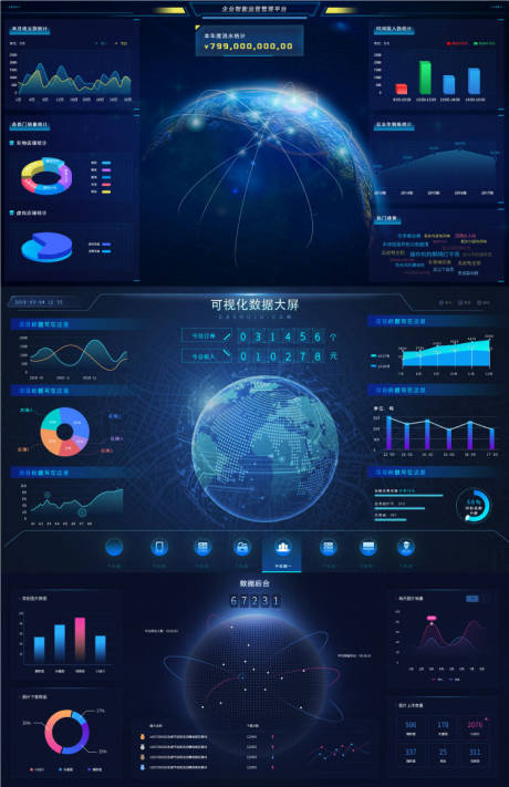 编号：20220707090524988【享设计】源文件下载-UI界面可视化数据大屏企业智能运营管