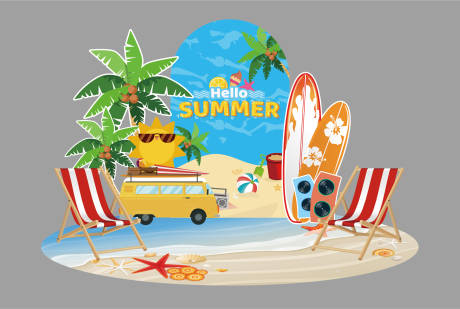 源文件下载【享设计】搜索编号：84290011094652679【泳池沙滩美陈】