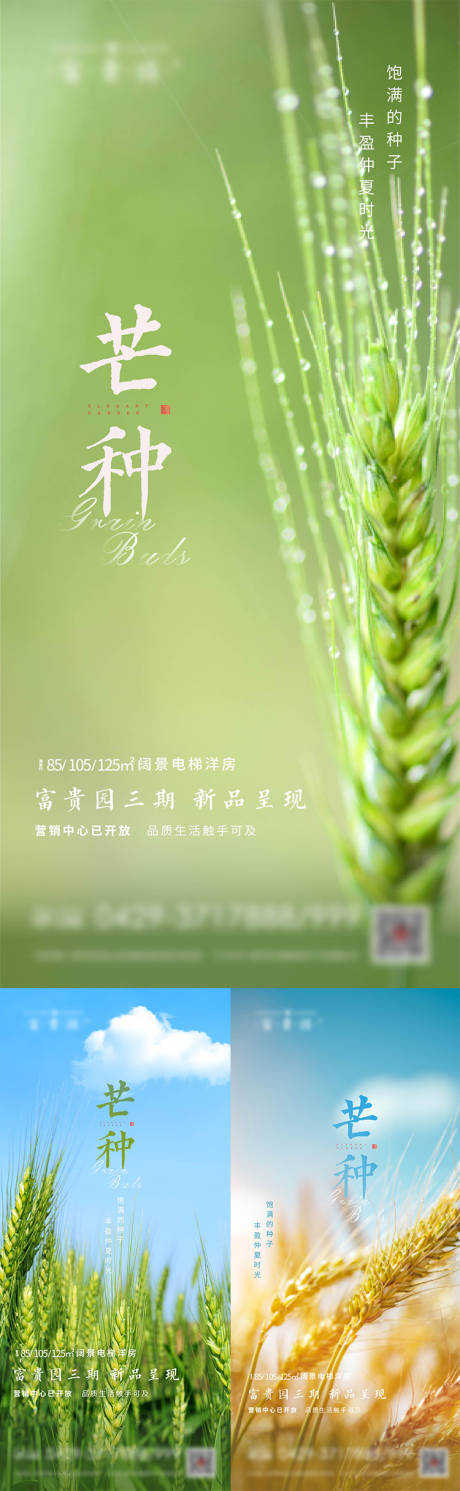 源文件下载【地产芒种节气系列海报】编号：48350011185156835
