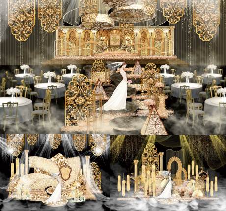 编号：20220728155728272【享设计】源文件下载-香槟金婚礼欧式宫廷设计 