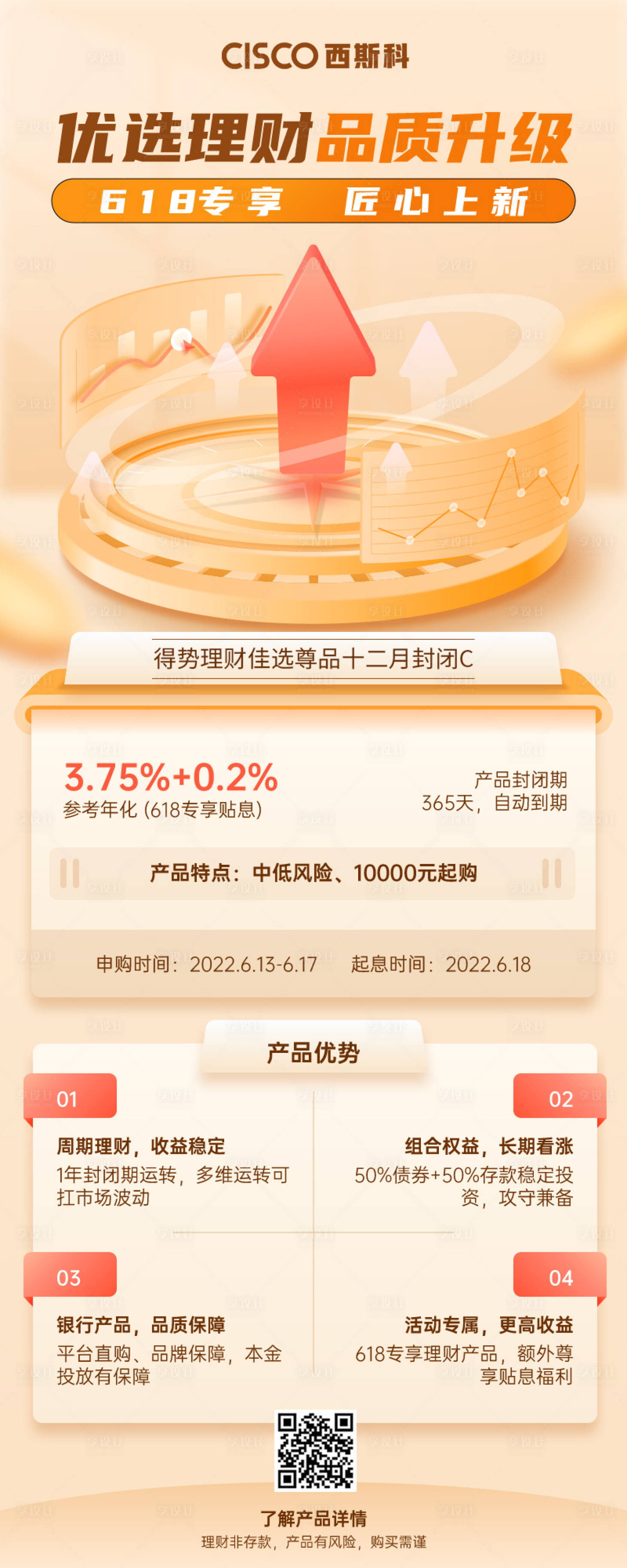 源文件下載【享設計】搜索編號：91660011330688465【金融保險618理財節產品上新長圖海報】