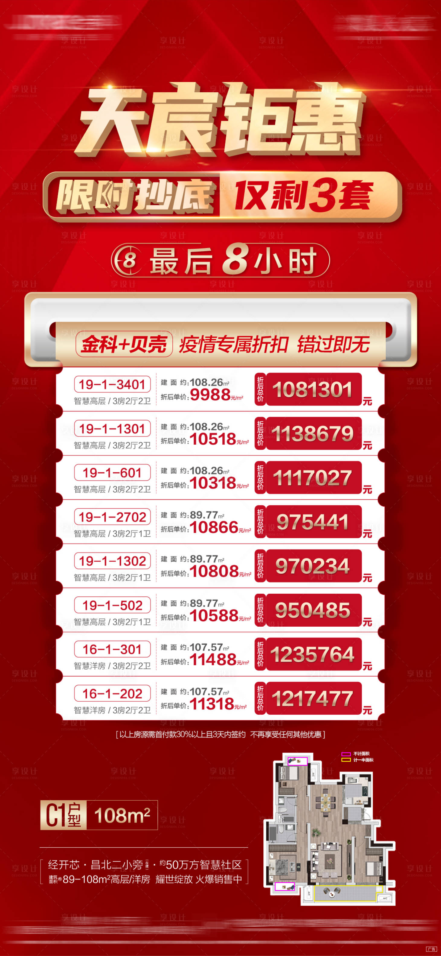 源文件下载【地产红特价房房源海报】编号：23860011008358429
