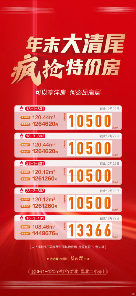 源文件下载【地产红金特价房一口价房源海报】编号：49090011219299383