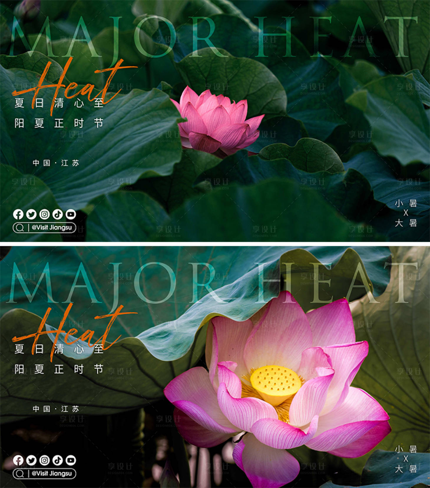 源文件下载【大暑小暑荷花节气城市海报】编号：80620011037616749
