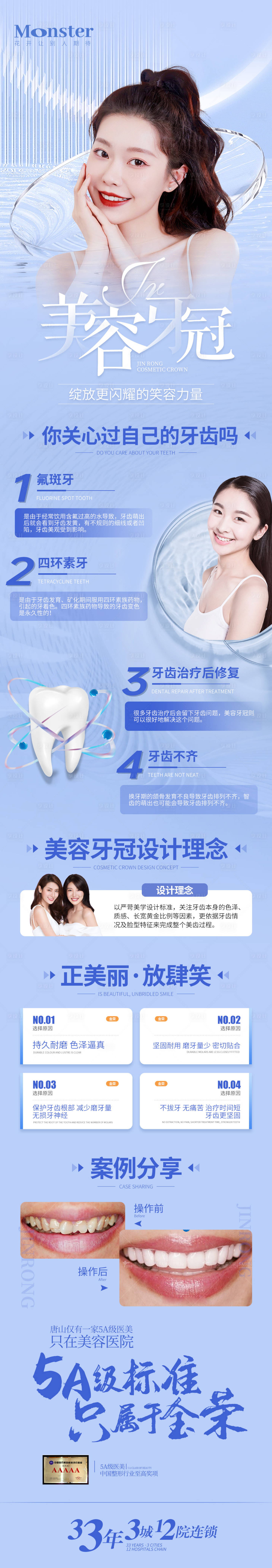 源文件下载【享设计】搜索编号：43260011215859547【医美口腔美容牙冠长图】