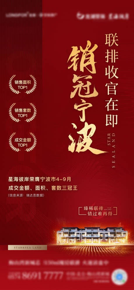 源文件下載【享設計】搜索編號：84180011347747045【地產紅金銷冠海報】