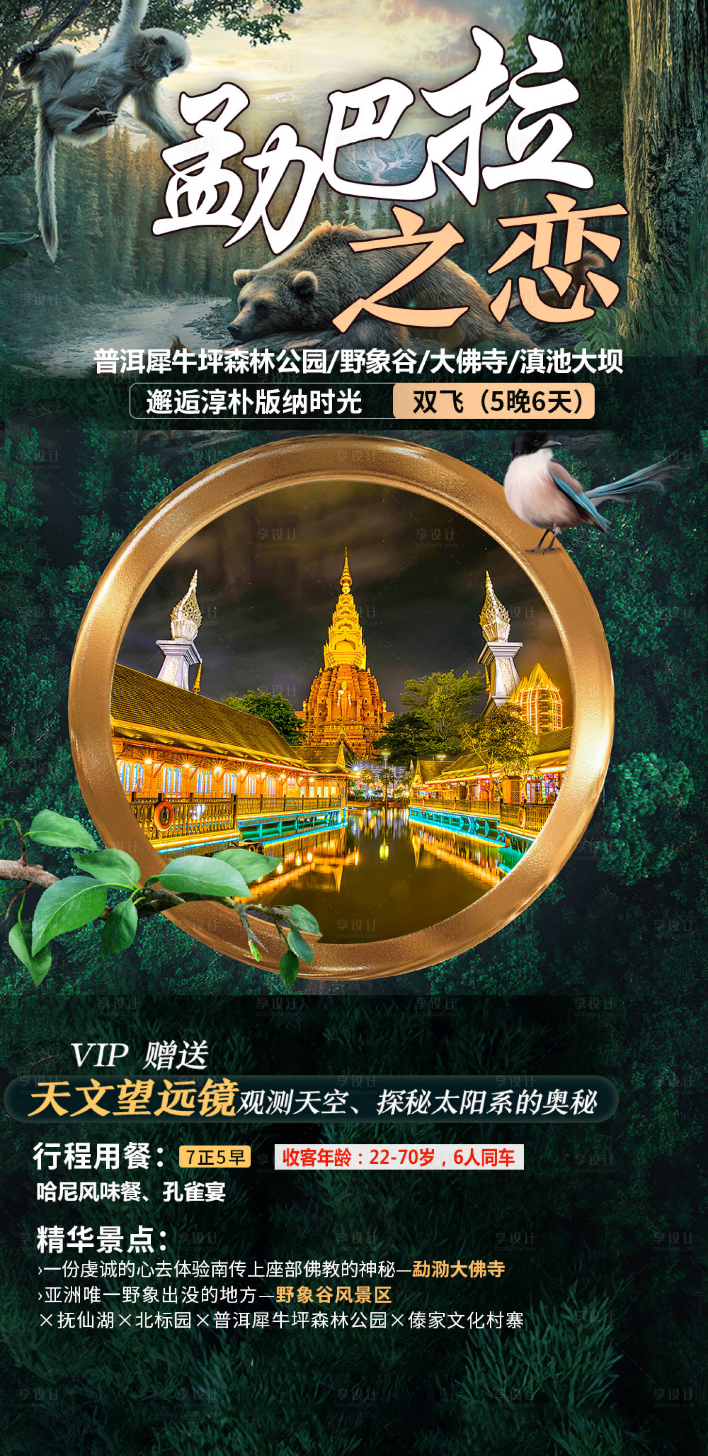 源文件下载【西双版纳旅游海报】编号：99550011036638529