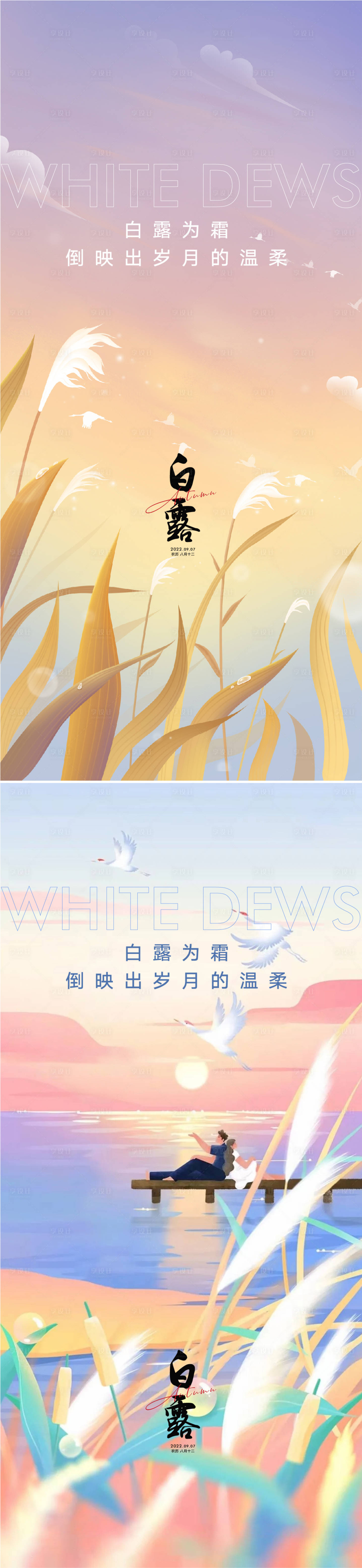 源文件下載【享設計】搜索編號：45330011384355522【白露海報】