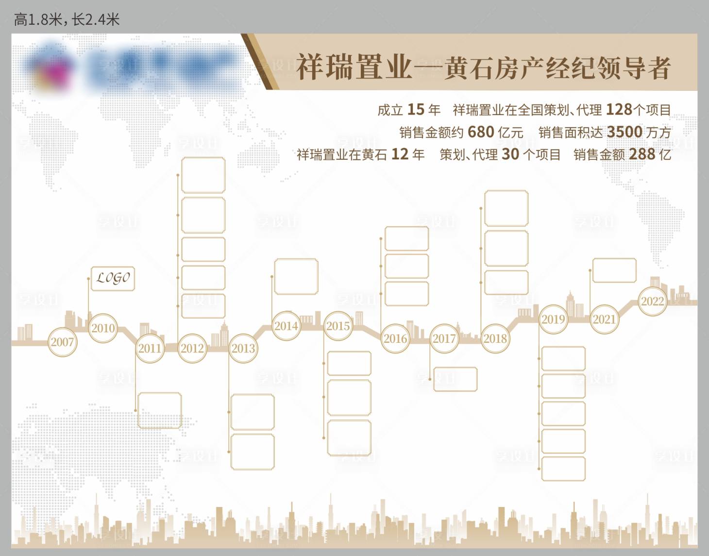 源文件下载【享设计】搜索编号：70780011149185417【地产时间轴文化墙灯箱】