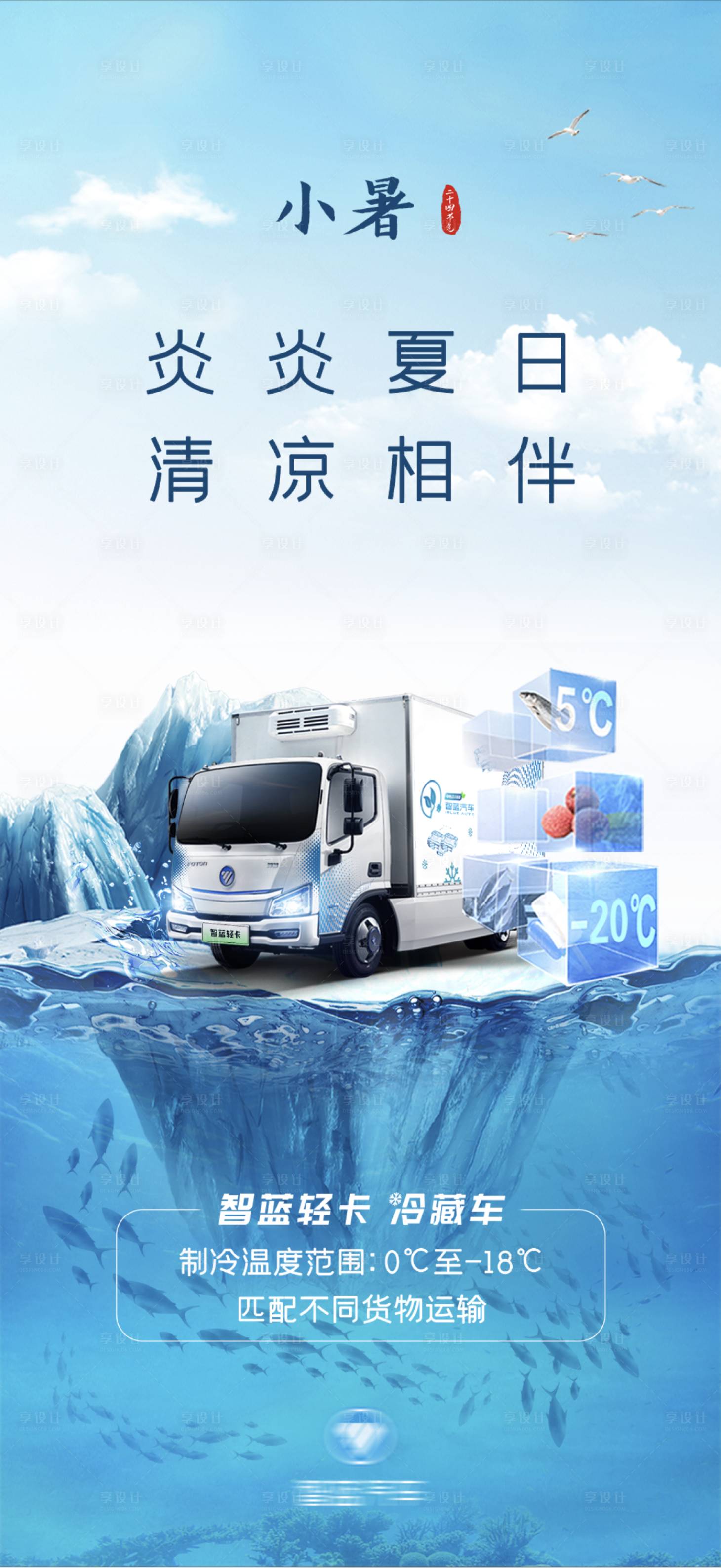 源文件下載【享設計】搜索編號：10190011099328888【小暑汽車海報】