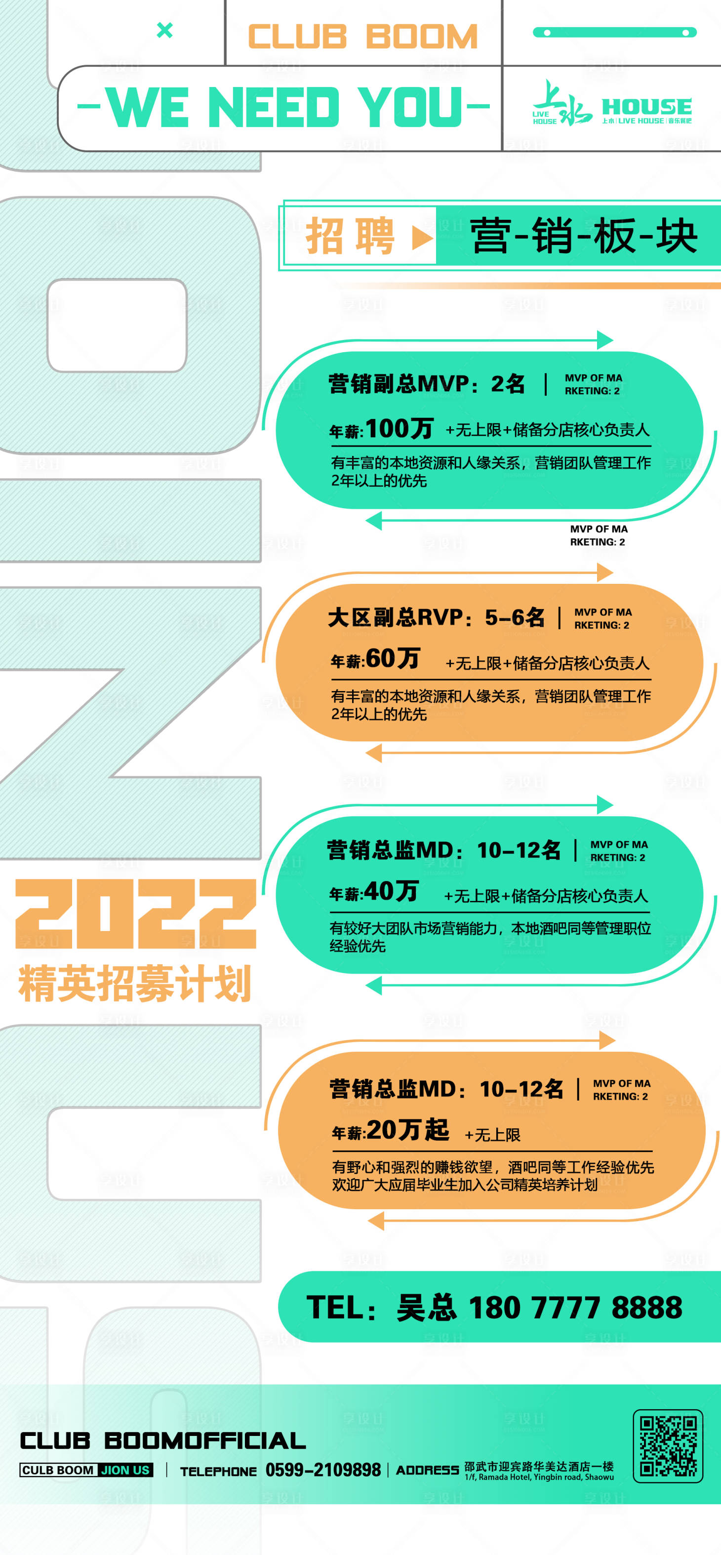 源文件下載【享設計】搜索編號：21510011077496356【酒吧夜店招聘海報(TIF用PS打開)】