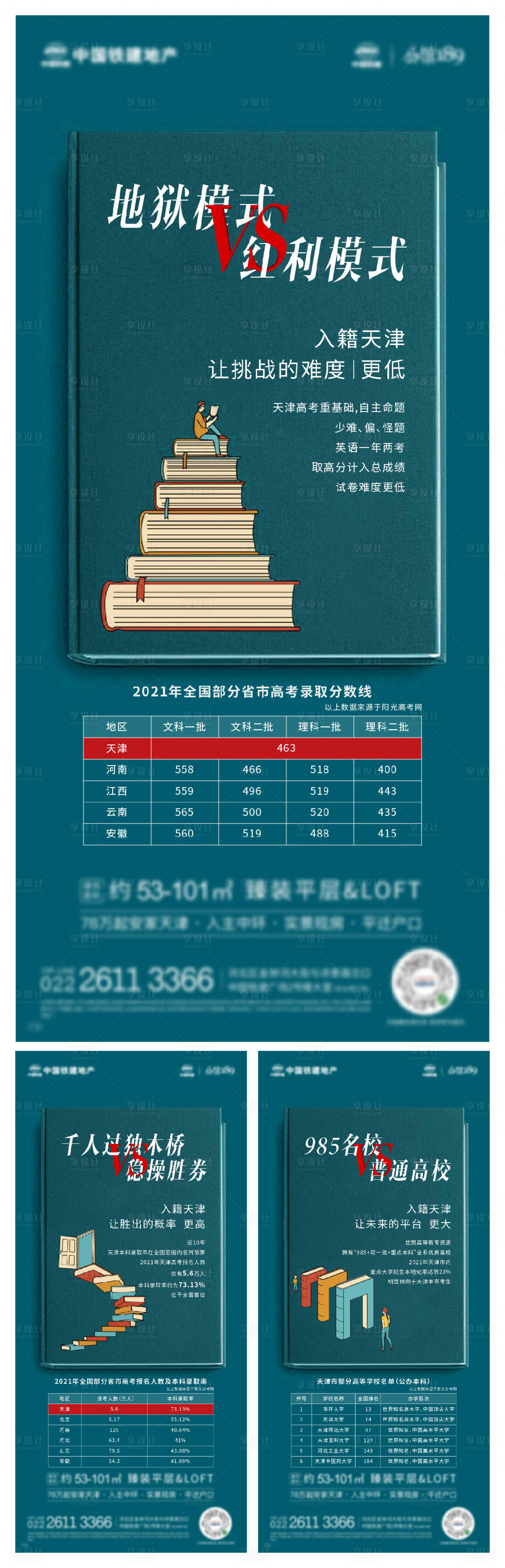 源文件下载【享设计】搜索编号：94780011106278964【地产公寓教育对比系列海报】