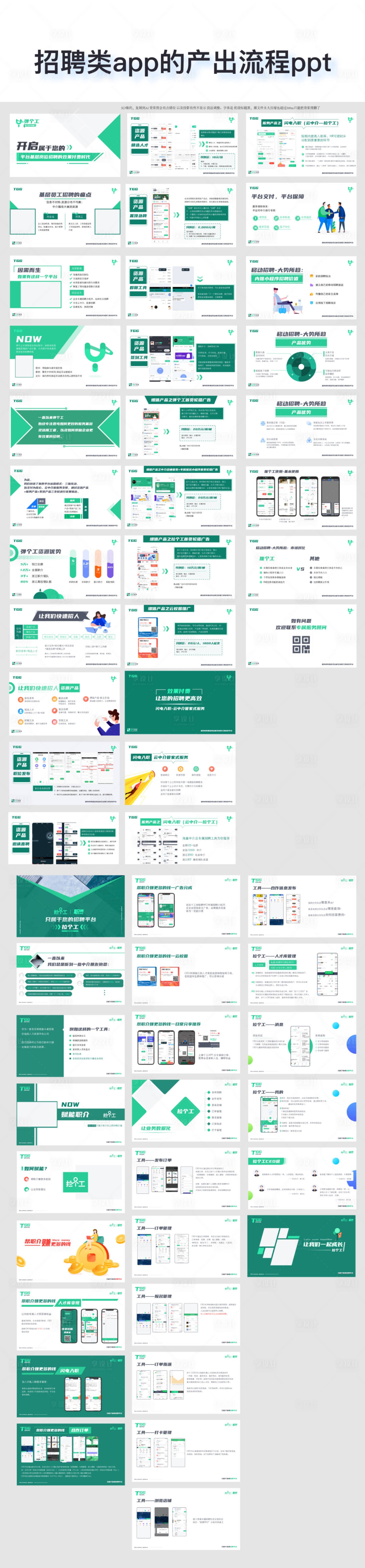 源文件下载【享设计】搜索编号：80330010950589058【招聘类app的产出流程ppt】