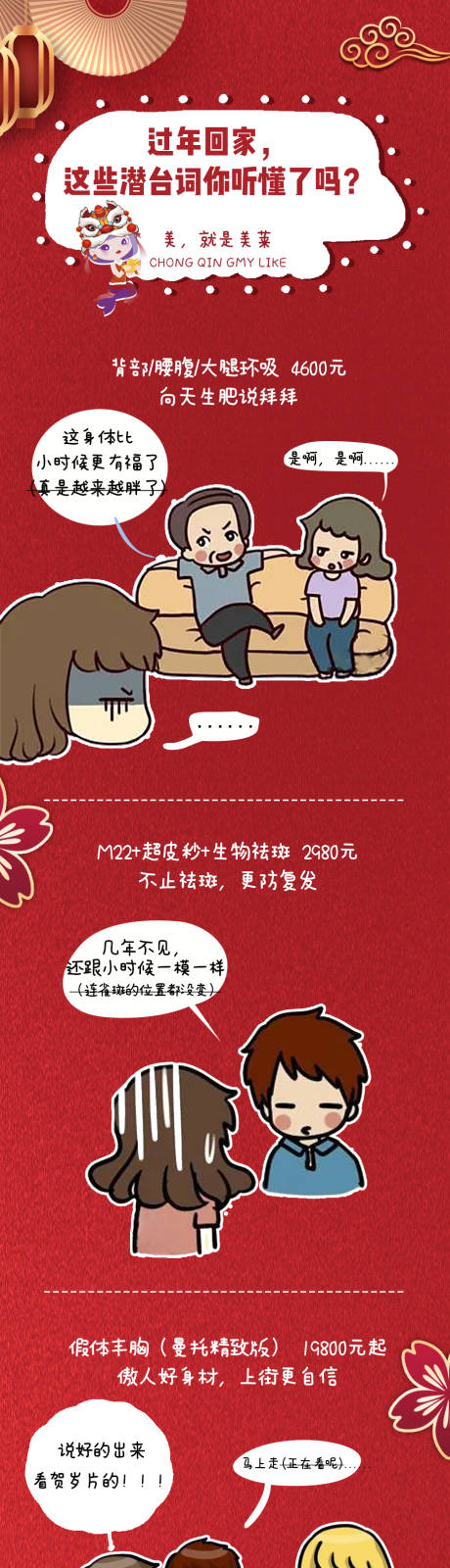 源文件下载【医美新春漫画卡通对话海报】编号：36470010988534920
