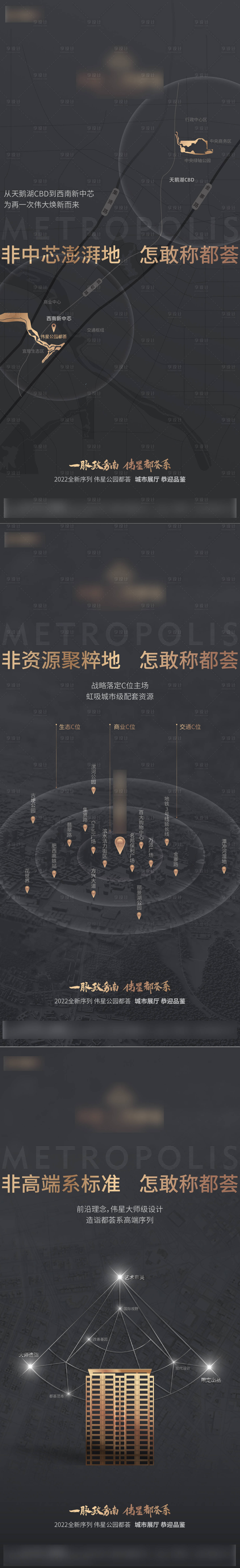 源文件下载【高端黑金地产价值点系列海报】编号：20220731143855123