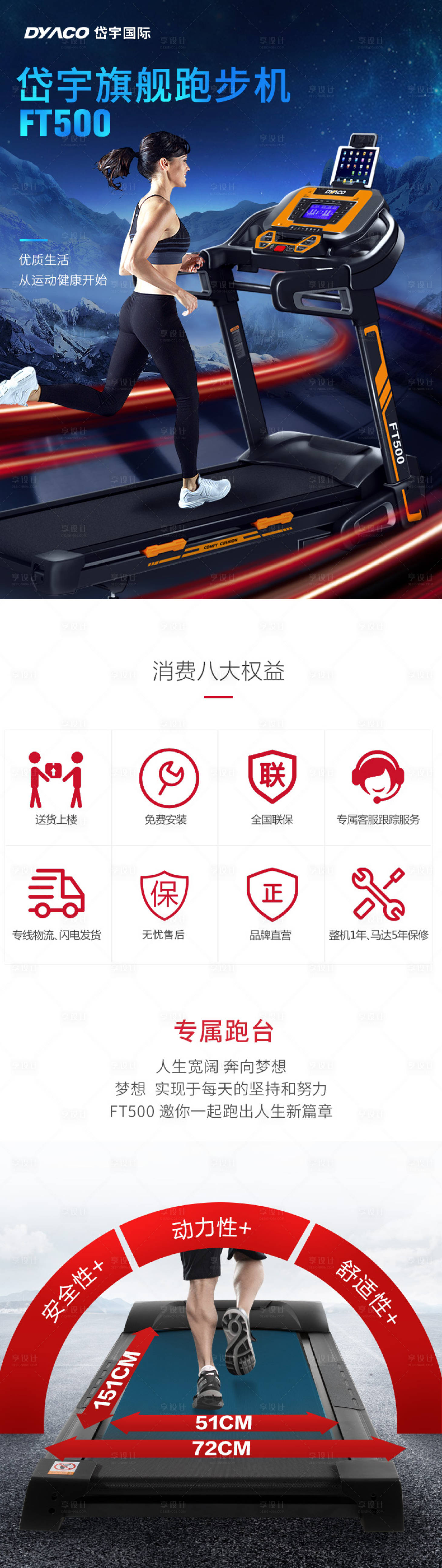 源文件下载【享设计】搜索编号：36540011008697746【旗舰跑步机详情页优化】