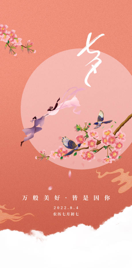源文件下载【七夕节海报】编号：50780011320451150