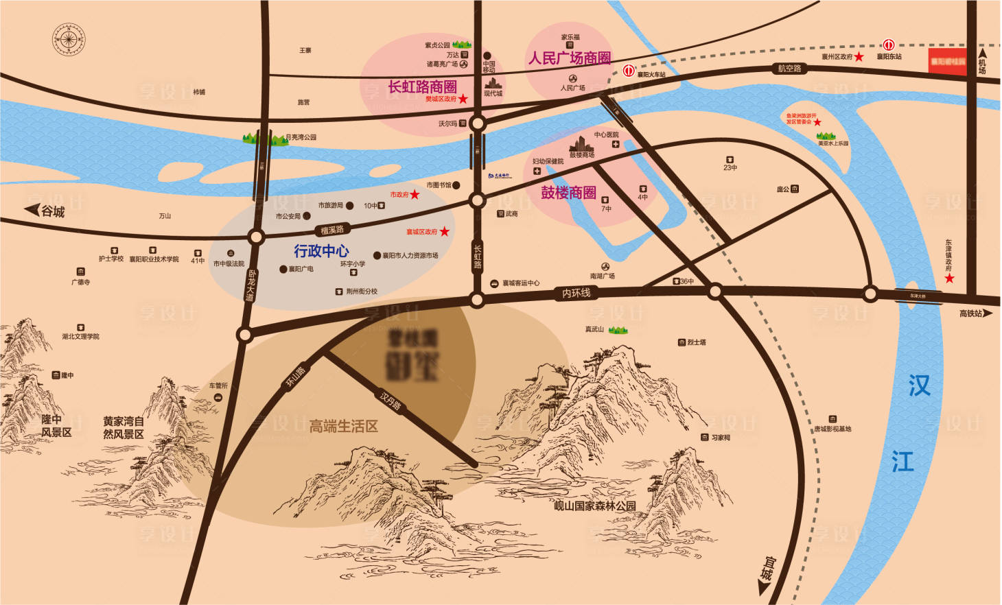 源文件下载【地产区位规划图海报】编号：55840011024558824