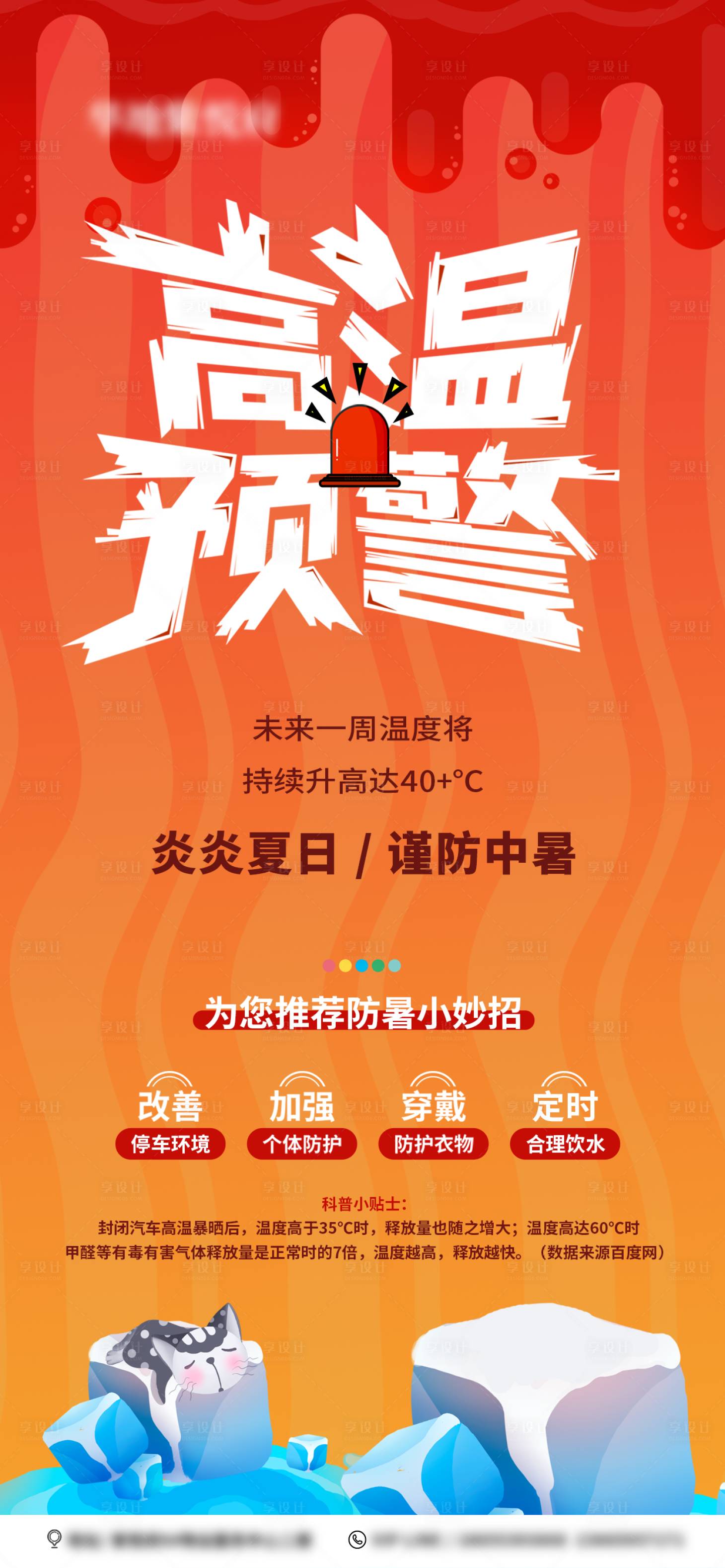 源文件下載【享設(shè)計】搜索編號：87960011348345964【夏季高溫預(yù)警海報】