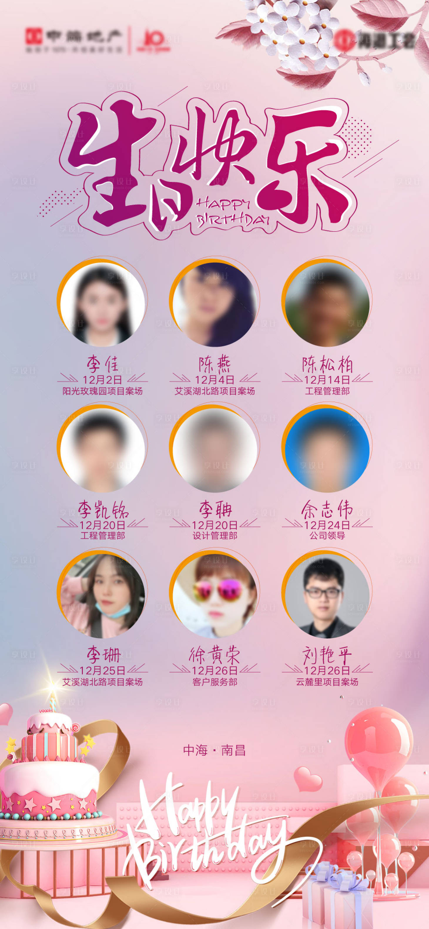 源文件下載【享設(shè)計】搜索編號：83980010923008482【員工生日海報】