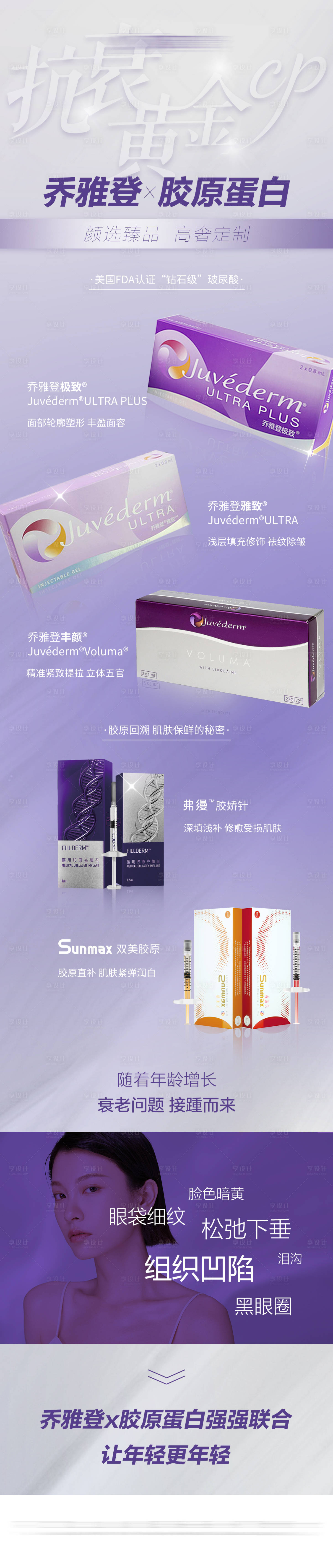 源文件下载【享设计】搜索编号：94500011681687528【医美乔雅登联合胶原宣传长图】