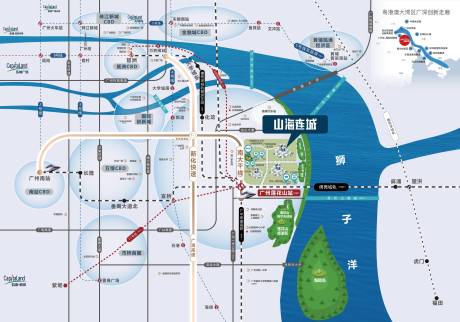 源文件下載【享設計】搜索編號：77420011831261281【廣州番禺萬博附近 區位圖】