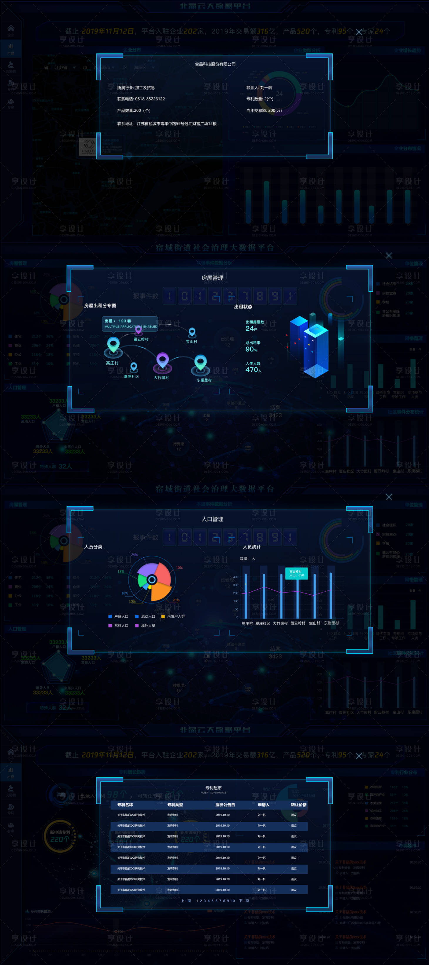 源文件下载【享设计】搜索编号：20220011843628901【房屋管理软件UI界面设计】