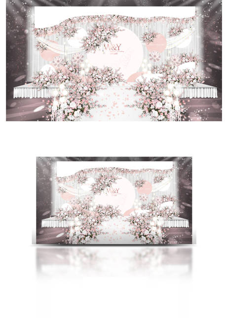 编号：20210703152501992【享设计】源文件下载-粉色系小清新婚礼舞台背景设计