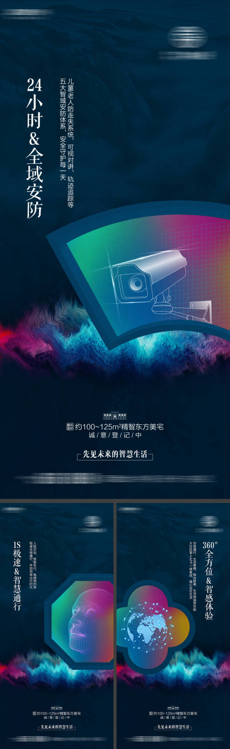 源文件下載【地產智能化智慧社區價值點系列海報】編號：80190011605894828