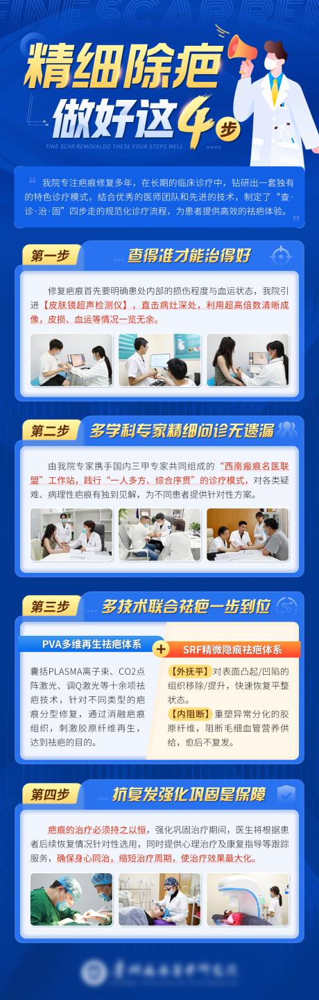 源文件下载【精细除疤做好这4步科普海报】编号：13600011908671821
