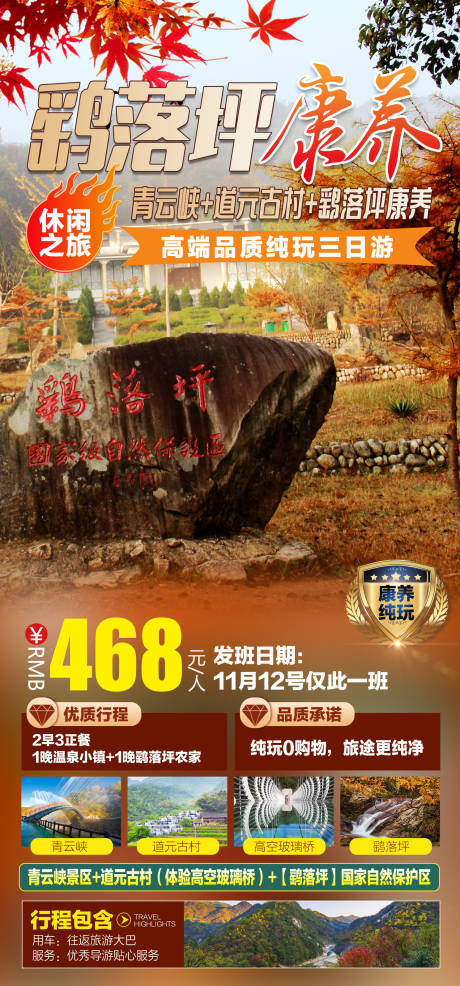 源文件下載【鷂落坪康養旅游海報】編號：61360011644893176