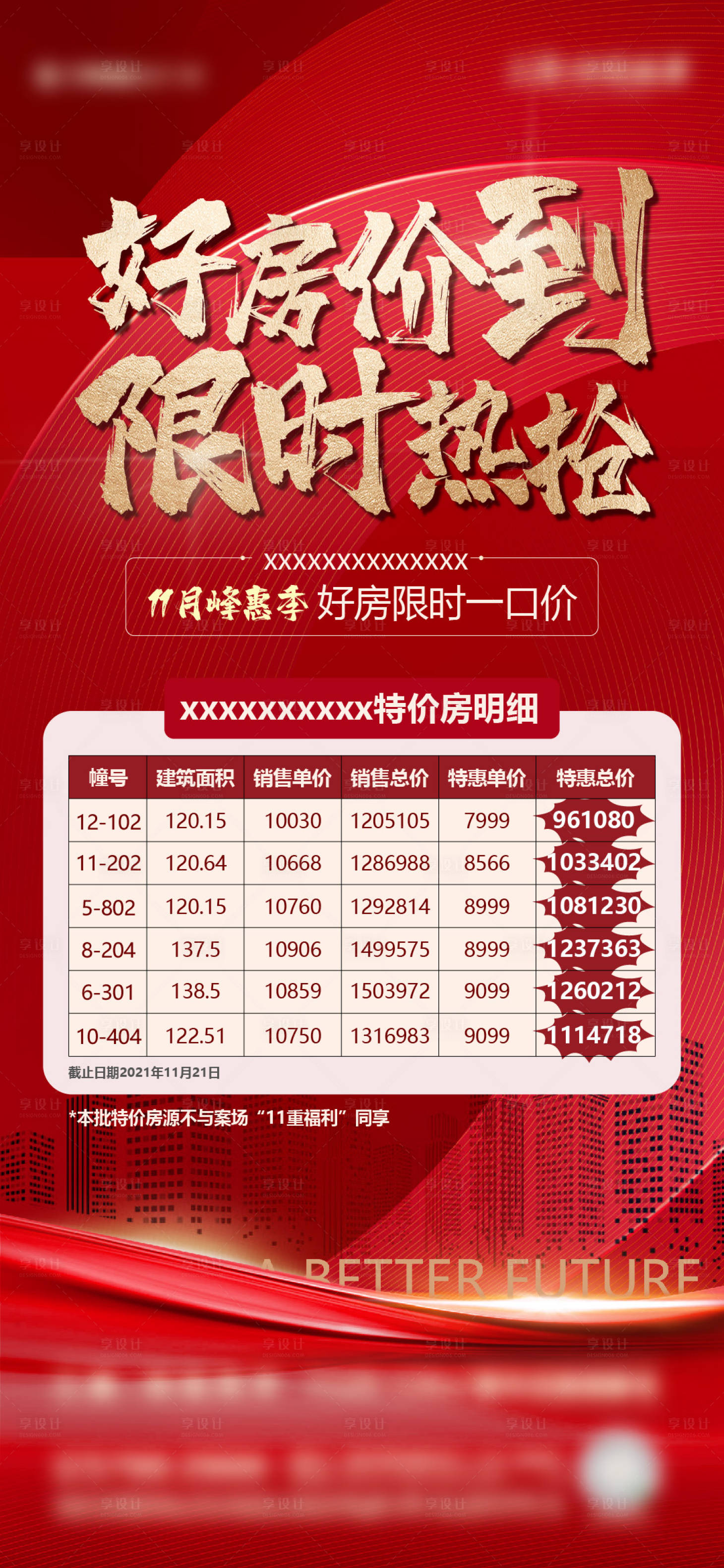 源文件下载【享设计】搜索编号：93510011388847434【地产特价房喜庆海报】