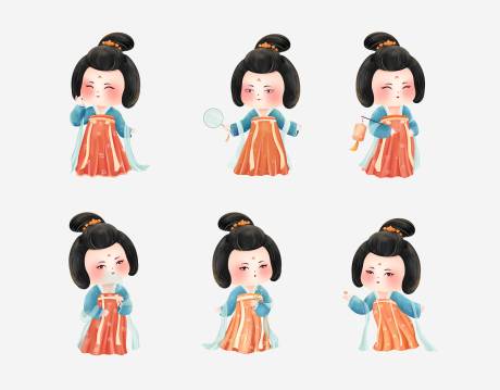 侍女卡通人物吉祥物