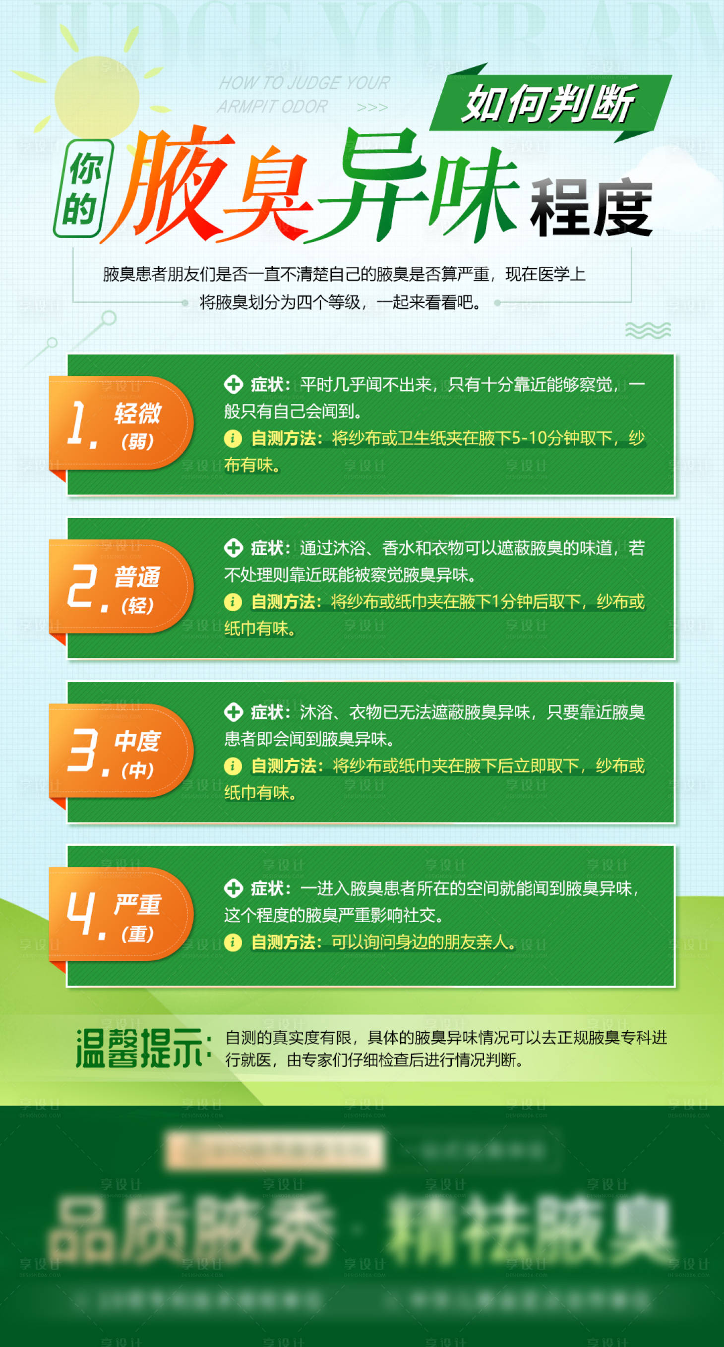 源文件下載【享設計】搜索編號：10710011540949989【如何判斷你的腋臭異味程度海報】