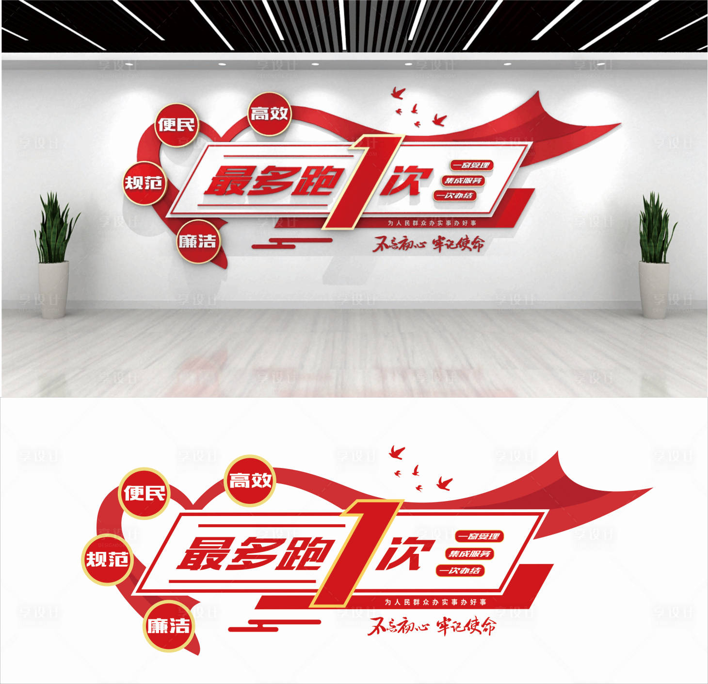 源文件下載【享設計】搜索編號：84070011383921852【便民惠民高效服務黨建文化墻】