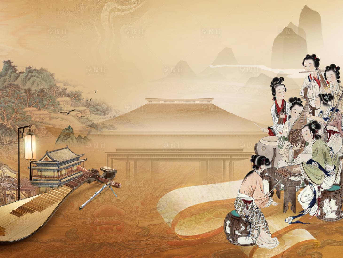 源文件下載【享設計】搜索編號：88610011478801134【國風音樂會背景板】