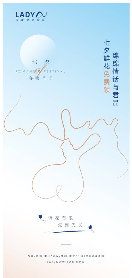 源文件下载【七夕海报情侣线条活动海报】编号：14410011459658369