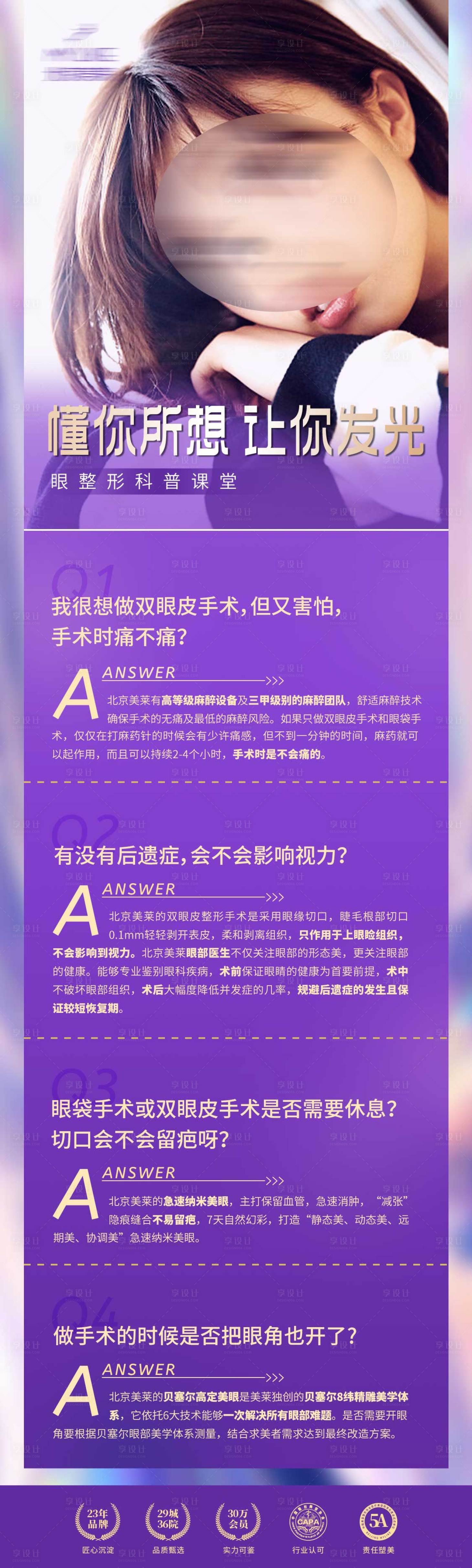 编号：20220829144139552【享设计】源文件下载-眼整形障碍点科普问答海报