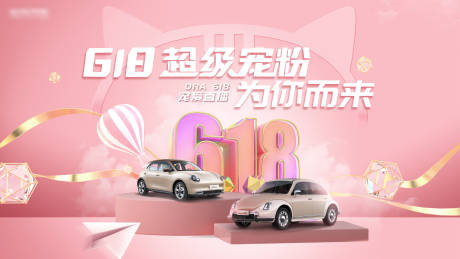 源文件下载【汽车618活动背景板】编号：72270011571244113