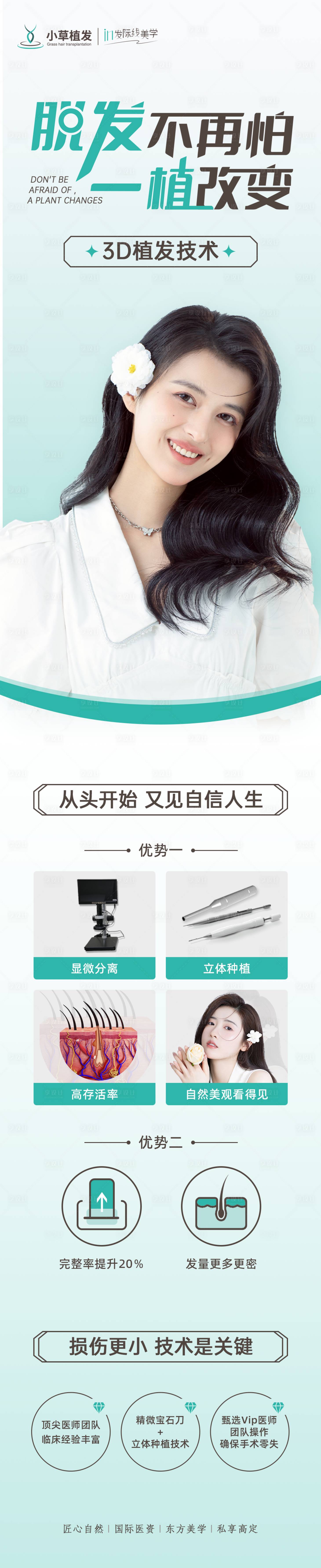 源文件下载【脱发植发技术宣传海报】编号：30910011592325718