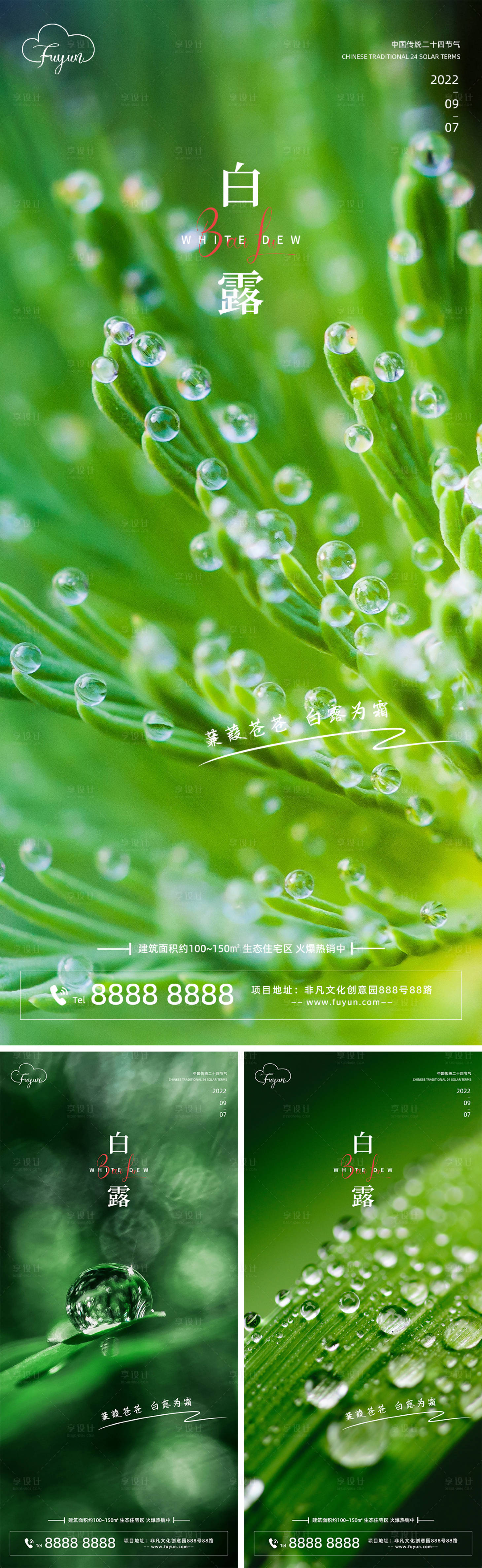 源文件下载【地产白露节气海报】编号：72260011483382992