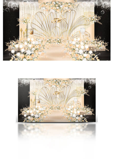 源文件下载【简约香槟色婚礼设计】编号：41560005378758796