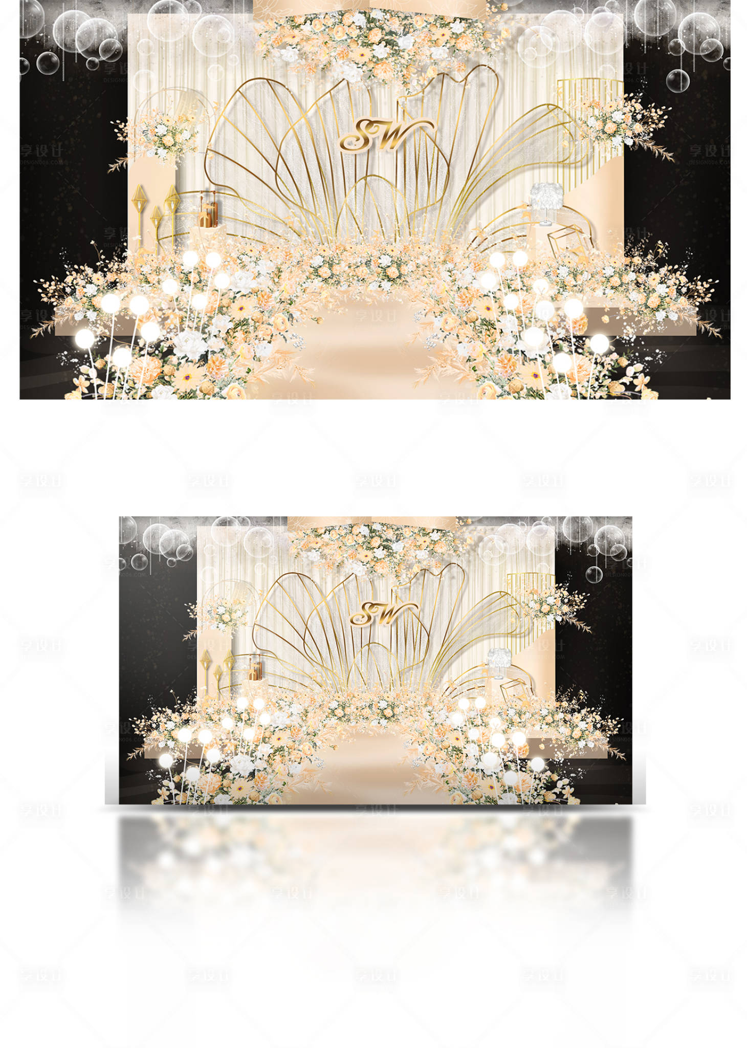 源文件下載【享設(shè)計】搜索編號：41560005378758796【簡約香檳色婚禮設(shè)計】