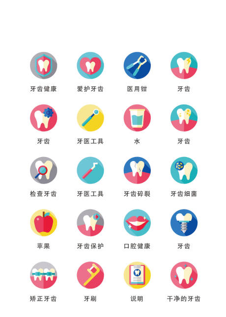 源文件下载【享设计】搜索编号：37020011685052947【卡通医疗护理类扁平风UI图标icon】