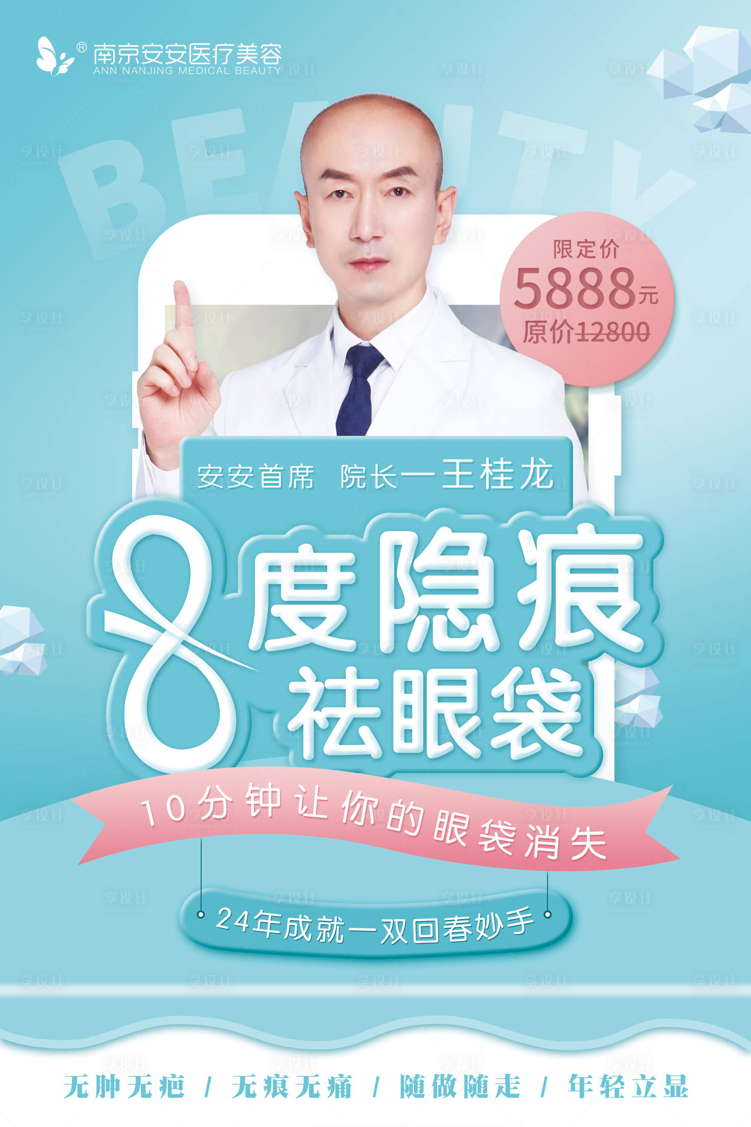 源文件下載【享設(shè)計】搜索編號：16930011722321957【醫(yī)美祛眼袋海報】