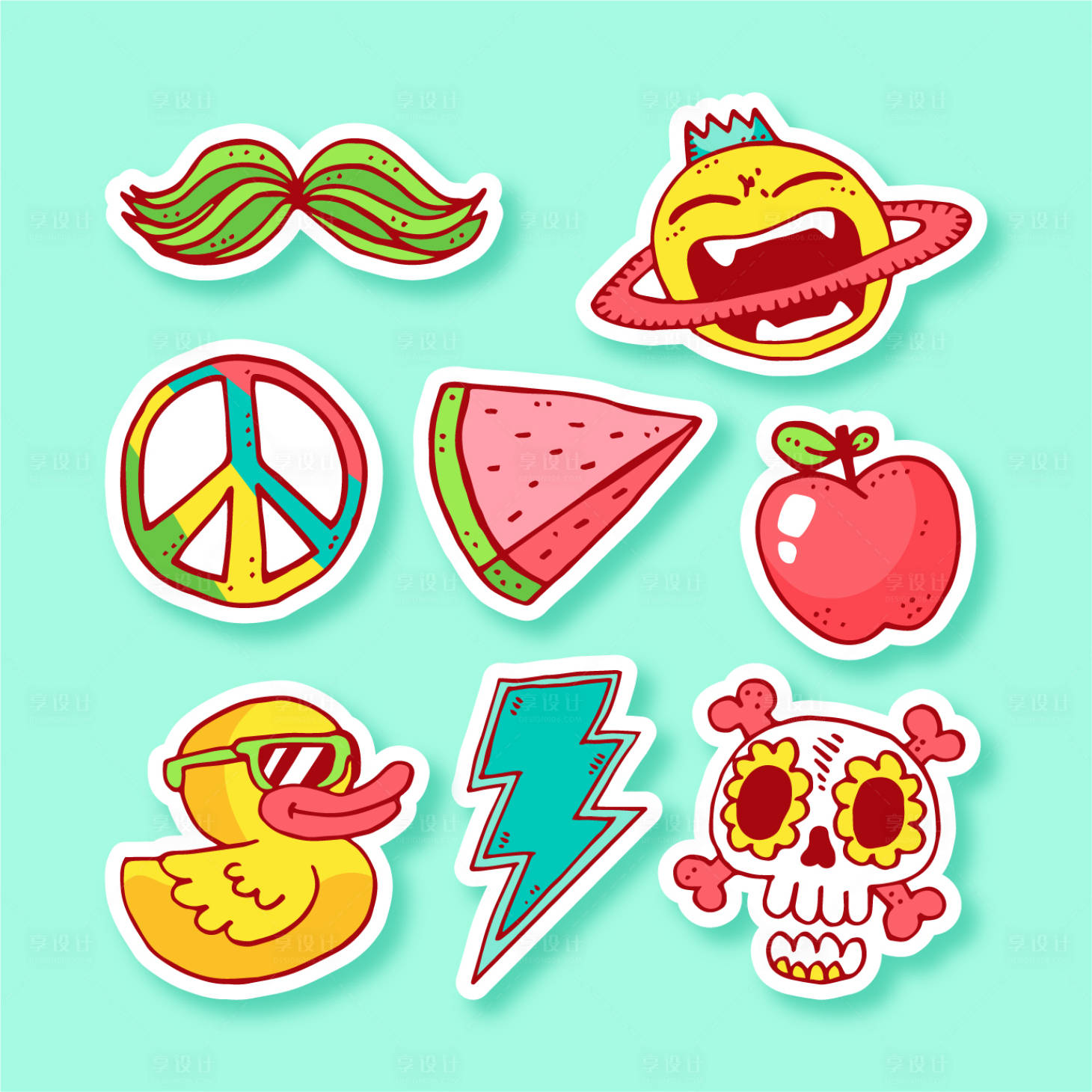 源文件下载【享设计】搜索编号：59570011770141829【水果元素icon图标】